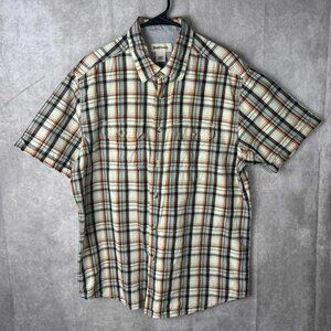 Ruff Hewn Men’s Plaid Pearl Snap Short Sleeve Shirt Size L